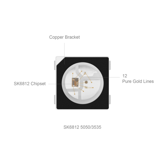 SK6812 RGB 3535/5050SMD Digital Intelligent Addressable LED Chip, DIY LED Chip, 100PCS By Sale SK6812 RGB 3535/5050SMD Digital Intelligent Addressable LED Chip, DIY LED Chip, 100PCS By Sale